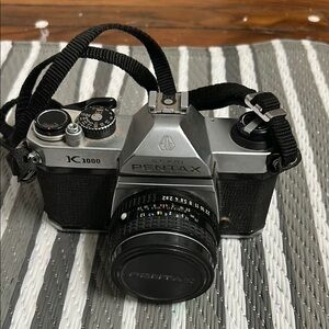 Pentax Vintage Black and Silver Film Camera